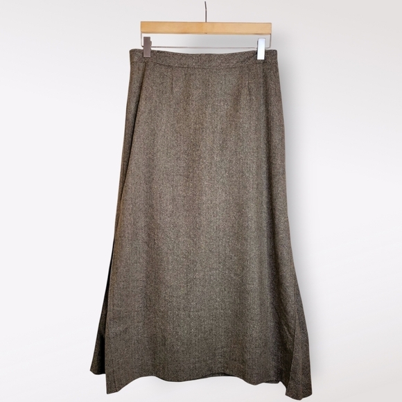 Vintage Brown Wool Maxi Skirt - Picture 3 of 14